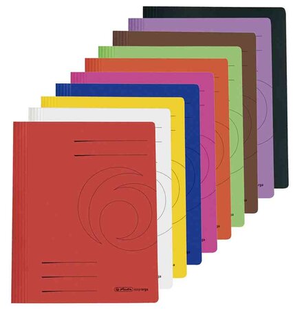 Lot de 10 chemises à lamelles easyorga, A4, carton assorties HERLITZ