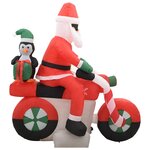 vidaXL Père Noël gonflable sur moto LED IP44 160 cm