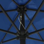 vidaXL Parasol avec LED et mât en aluminium 270 cm Bleu azuré