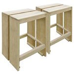 vidaXL Tabourets de bar d'extérieur 2 Pièces Pin imprégné