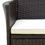 vidaXL Salon de jardin avec coussins 9 Pièces Résine tressée Marron