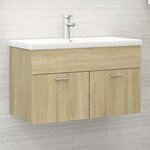 vidaXL Armoire d'évier avec lavabo intégré Chêne sonoma Aggloméré