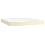 vidaXL Sommier tapissier et matelas et LED Crème 160x200 cm Similicuir