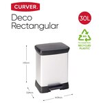 Curver poubelle à pédale deco 30 l argenté 240642