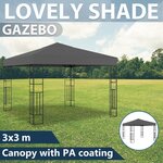 vidaXL Tonnelle avec guirlande lumineuse à LED 3x3 m Anthracite Tissu