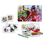 CLEMENTONI Edukit 4 en 1 - Miraculous - Mémo, Domino, Puzzle et Cubes