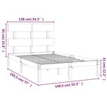 vidaXL Cadre de lit Marron miel Bois massif 135x190 cm Double