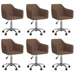 vidaXL Chaises pivotantes à manger lot de 6 marron tissu