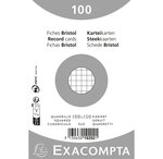 Paquet 100 Fiches Sous Film - Bristol Quadrillé 5x5 Non Perforé - 100x150mm - Blanc - X 20 - Exacompta