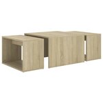 vidaXL Tables basses gigognes 3 Pièces Chêne Sonoma 60x60x38 cm Aggloméré