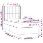 vidaXL Sommier tapissier matelas et LED Gris foncé 100x200 cm Velours