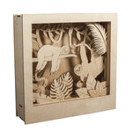 Kit bois  cadre mot.3d paresseux fsc100  nature  24x24x6 5cm  11 parties  boîte 1kit