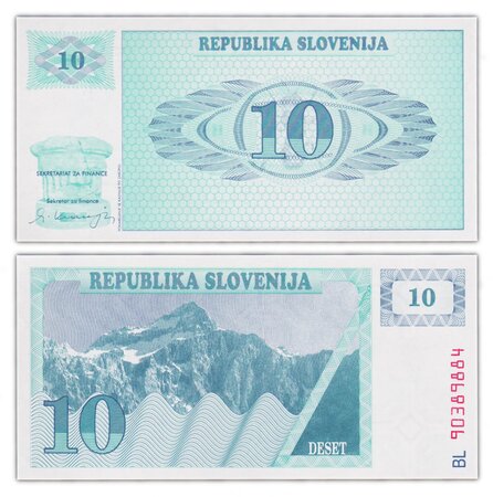 Billet de Collection 10 Tolarjev 1990 Slovénie - Neuf - P4a