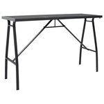 vidaXL Table de bar de jardin Noir 180x60x110 cm Verre trempé