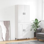 vidaXL Buffet haut Blanc 69 5x34x180 cm Bois d'ingénierie