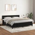 vidaXL Lit à sommier tapissier et matelas Noir 160x200 cm Velours
