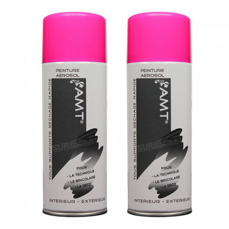 Lot de 2 bombes de peinture - rose fluo - amt