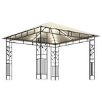 vidaXL Tonnelle avec moustiquaire et lumières LED 3x3x2 73 m Crème