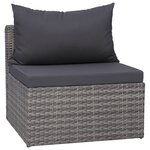 vidaXL Salon de jardin 10 Pièces avec coussins Résine tressée Gris
