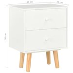 vidaXL Tables de chevet 2 Pièces Blanc 40 x 30 x 50 cm Pin massif