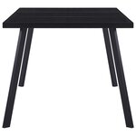 vidaXL Table de salle à manger Noir 160x80x75 cm Verre trempé