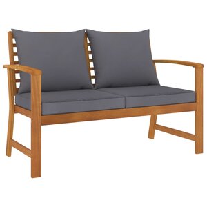 vidaXL Banc de jardin et coussin gris foncé 120cm Bois solide d'acacia