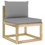 vidaXL Salon de jardin 7 Pièces avec coussins bois de pin imprégné