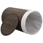 vidaXL Panier à linge rond en bambou Marron foncé