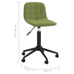 vidaXL Chaises pivotantes à manger lot de 2 vert clair velours