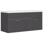 vidaXL Armoire d'évier avec lavabo intégré Gris Aggloméré