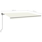 vidaXL Auvent automatique rétractable avec poteaux 5x3 5 m Crème