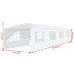 vidaXL Tonnelle de jardin 3 x 12 m Blanc