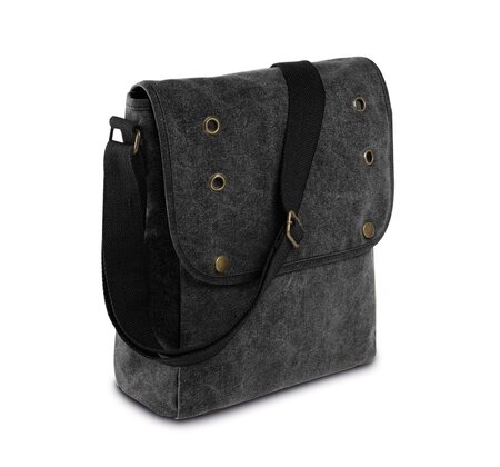 Sacoche bandoulière en toile vintage - ki0302 - noir