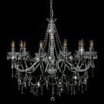 vidaXL Lustre avec perles Argenté 12 ampoules E14