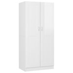 vidaXL Garde-robe Blanc brillant 82 5x51 5x180 cm Aggloméré