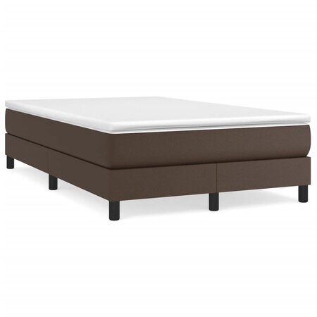vidaXL Lit à sommier tapissier avec matelas Marron 120x200 cm