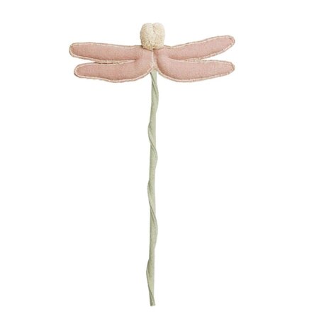 Baguette magique en tissu - libellule rose - 26 x 45 cm
