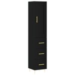 vidaXL Buffet haut Noir 34 5x34x180 cm Bois d'ingénierie