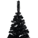 vidaXL Arbre de Noël artificiel pré-éclairé et boules noir 120 cm PVC