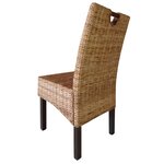 vidaXL Chaises à manger lot de 2 rotin Kubu bois de manguier