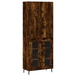 vidaXL Buffet haut Chêne fumé 69 5x34x180 cm Bois d'ingénierie