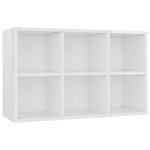 vidaXL Bibliothèque/Buffet Blanc brillant 66x30x97 8 cm Aggloméré