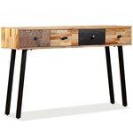 vidaXL Table console Teck massif de récupération 120 x 30 x 76 cm