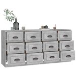 vidaXL Buffets 2 Pièces gris béton bois d'ingénierie