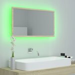 vidaXL Miroir LED de salle de bain Chêne sonoma 80x8 5x37 cm Acrylique