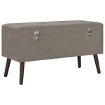 vidaXL Tabourets de rangement 3 Pièces Gris Velours
