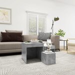 vidaXL Tables gigognes 3 Pièces Gris béton Aggloméré