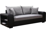 Canapé droit "Allen S" - 3 places - Noir / Gris