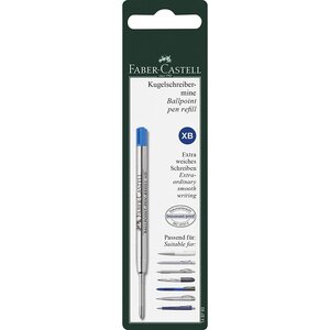 Recharge stylo bille pointe xb large bleu x 5 faber-castell