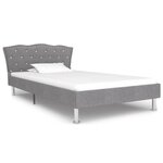 vidaXL Cadre de lit Gris clair Tissu 90 x 200 cm